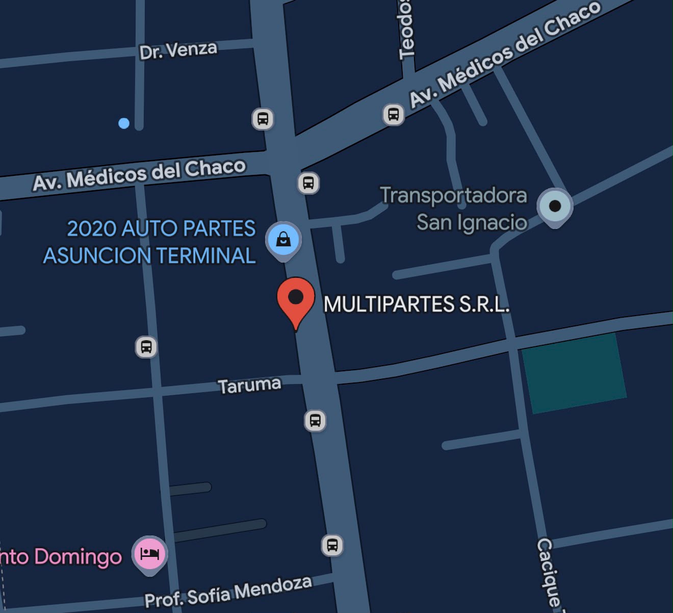 Mapa de ubicación de Multipartes S.R.L. en Asunción